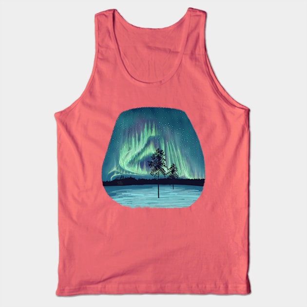 Northern lights winter Tank Top by Aurealis